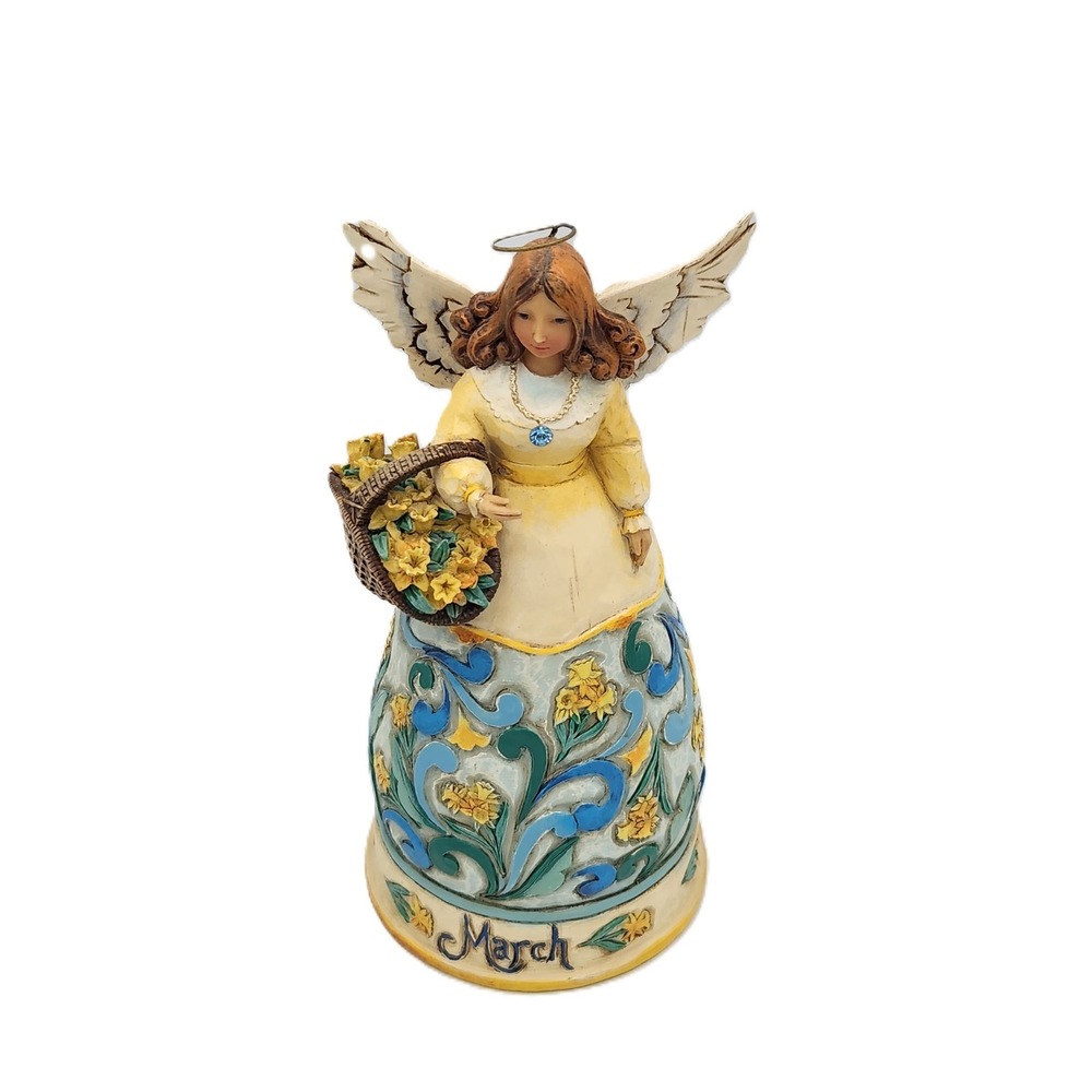 Jim Shore Heartwood Creek 2008 Angel March Birthstone Birthday Aquamarine